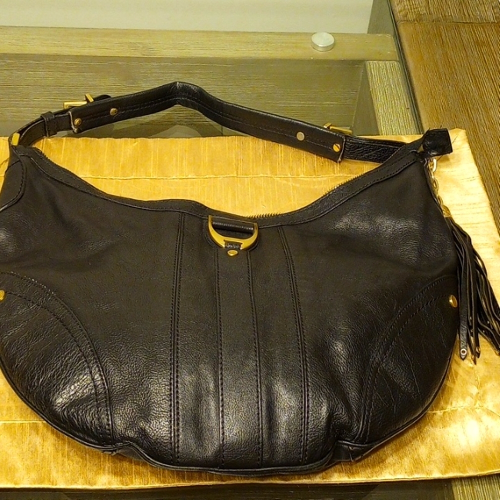 Cole Haan black leather large hobo bag